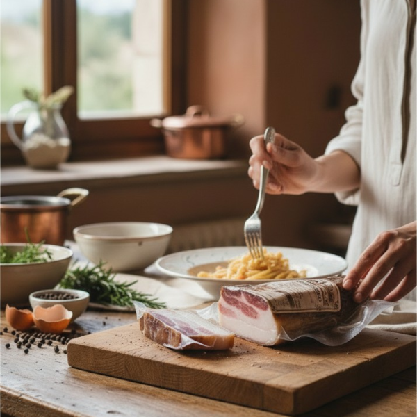 Alternative view of Guanciale al Pepe